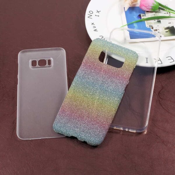 Galaxy S8 Plus - Gradient Farve Tpu Og Pc Back Cover Med Flash-papir - Multi-farve