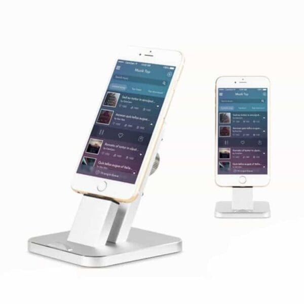 Ziku Wojs-23 Aluminum Opladnings Stand Dock Station Til Iphone – Sølv