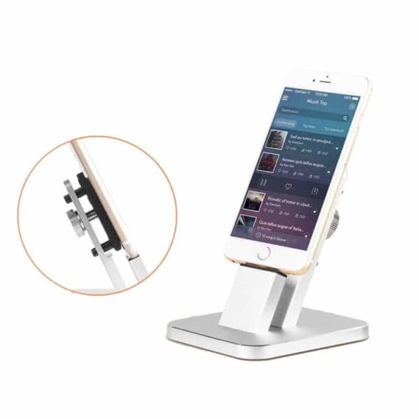 Ziku Wojs-23 Aluminum Opladnings Stand Dock Station Til Iphone – Sølv