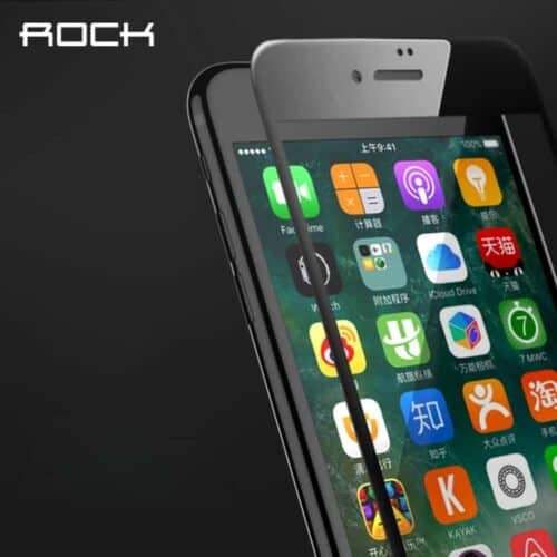 Iphone 7 Plus – Rock Fuld Beskyttelse Hærdet Skærmbeskyttelse – Sort