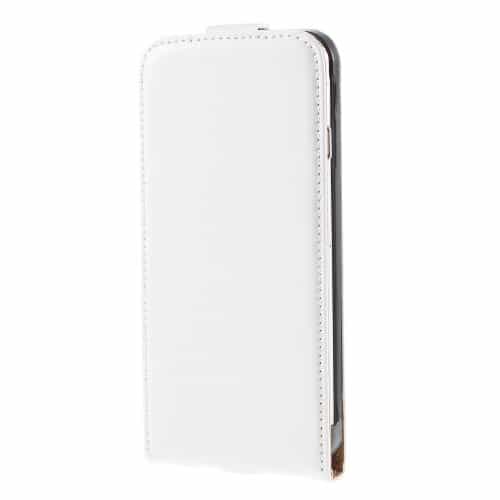 Iphone 6/6s - Ægte Split Læder Vertikalt Flip Cover - Hvid