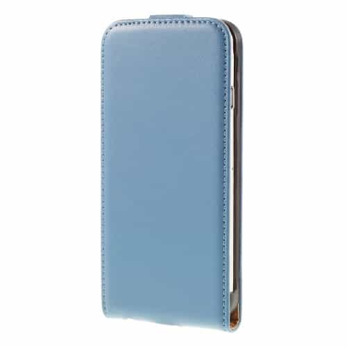 Iphone 6/6s - Ægte Split Læder Vertikalt Flip Cover - Blå