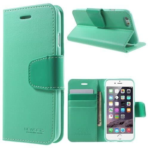 Iphone 6/6s - Newsets Mercury Snt Serie Pu Læder Etui - Cyan