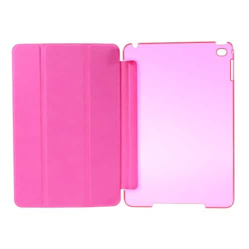ipad mini 4 (a1538, a1550) – tri-fold stand smart pu læder etui cover – rosa