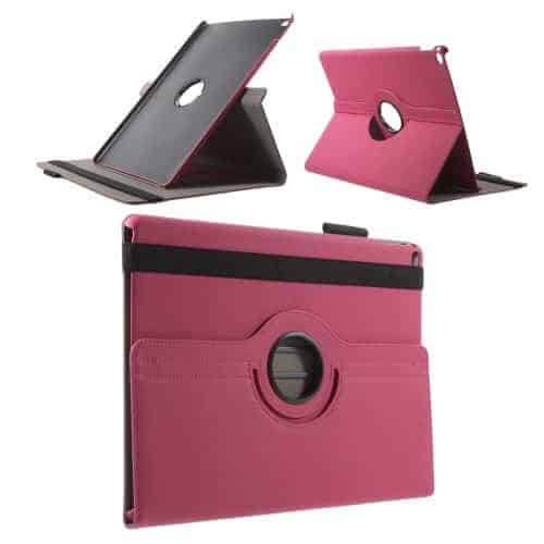 Ipad Pro 12.9 (a1584, A1652) – 360 Grader Roterende Stand Pu Læder Etui – Rosa