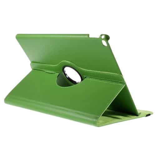 Ipad Pro 12.9 (a1584, A1652) - Fuld Roterbart Stand Litchi Pu Læder Tablet Etui - Grøn