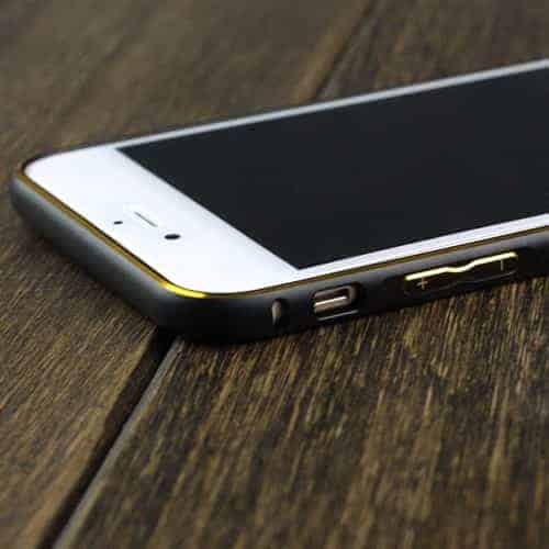 Iphone 6 - Metal Bumper Etui Med Hærdet Sikkerhedsglas Skærmbeskytter - Sort