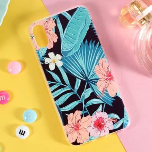 Iphone X - Blødt Gummi Cover Med Printet Mønster - Smukke Blomster