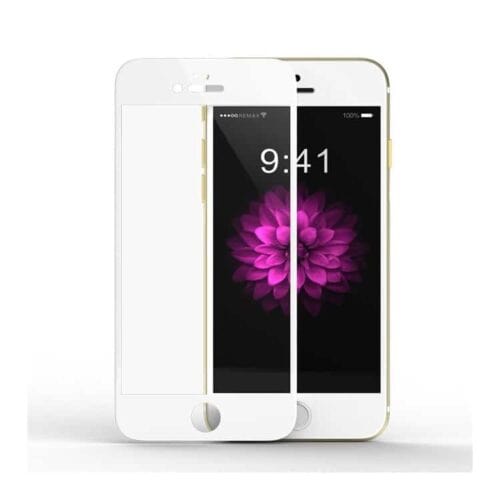 Iphone 6/6s – Remax Hærdet Skærmbeskyttelse 9h Komplet Beskyttelse Med Arc Edge – Hvid