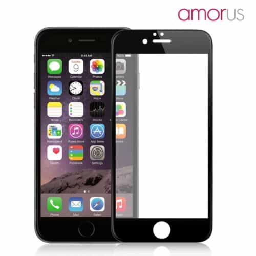 Iphone 6/6s Plus – Amorus Hd 9h 3d Kurvet Edge Komplet Hærdet Skærmbeskyttelse – Sort