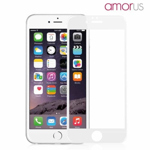 Iphone 6/6s Plus – Amorus Hd 9h 3d Kurvet Edge Komplet Hærdet Skærmbeskyttelse – Hvid