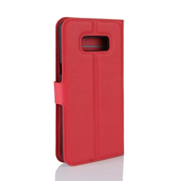 Galaxy S8 Plus - Litchi Skin Pu Læder Stand Etui - Rød