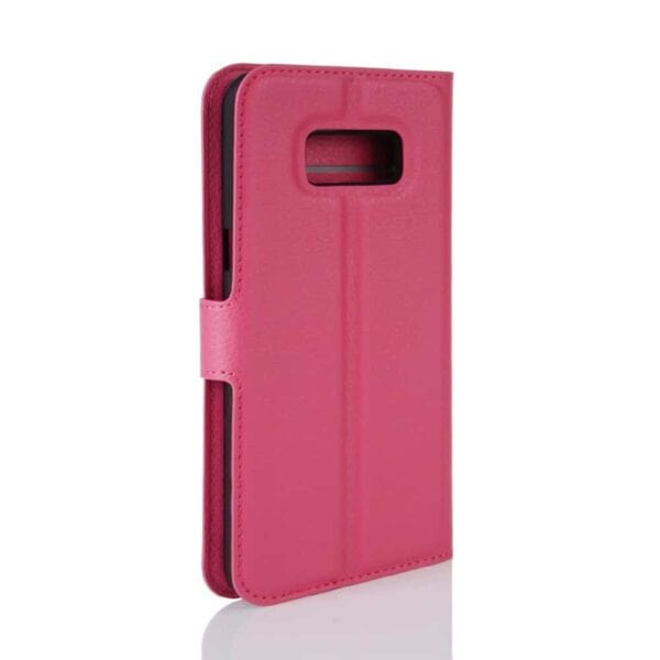 Galaxy S8 Plus - Litchi Skin Pu Læder Stand Etui - Rosa