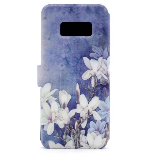 Galaxy S8 Plus - Mønstret Pu Læder Etui Med Stand - Smukke Blomster