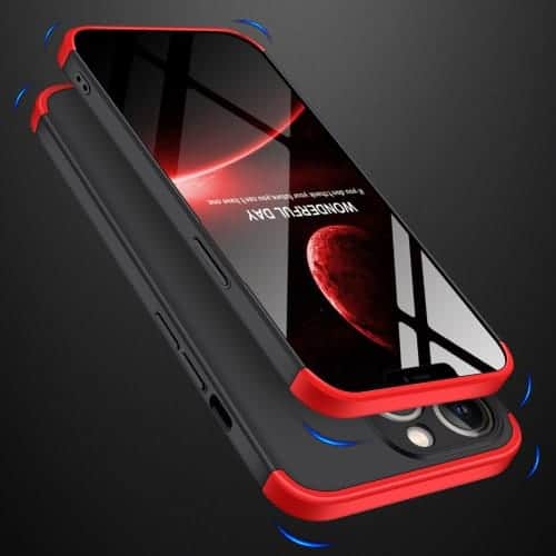 Iphone 13 Pro Max 360 Beskyttelsescover Sort/rød