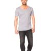 Basic T-shirt Deep Cut Lysegrå