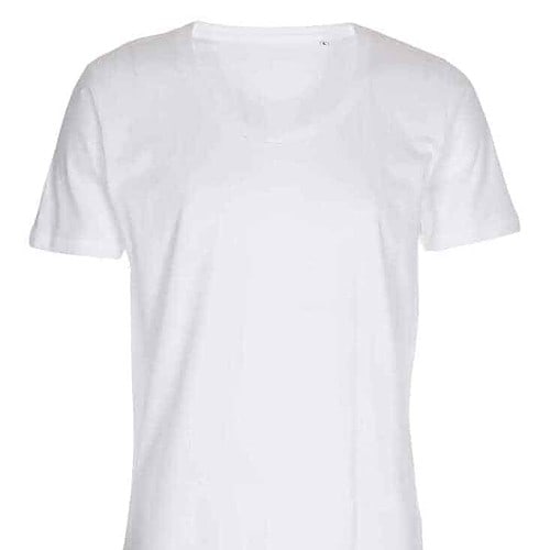 Basic T-shirt Deep Cut Lysegrå