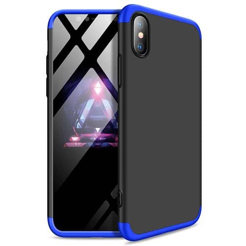 Iphone Xs Max 360 Beskyttelsescover Sort/blå