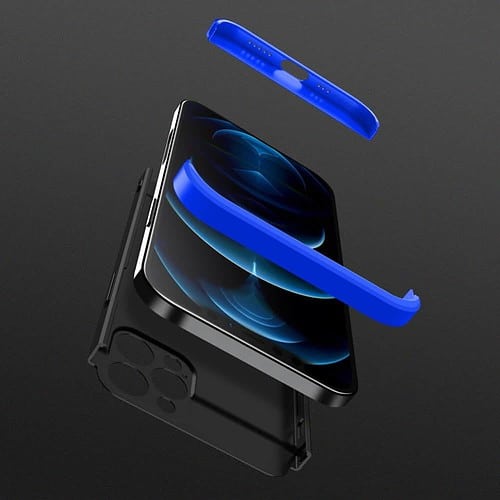 Iphone 12 Pro Max 360 Beskyttelsescover Sort/blå