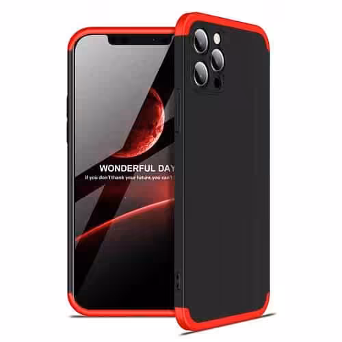 Iphone 12 Pro Max 360 Beskyttelsescover Sort/rød