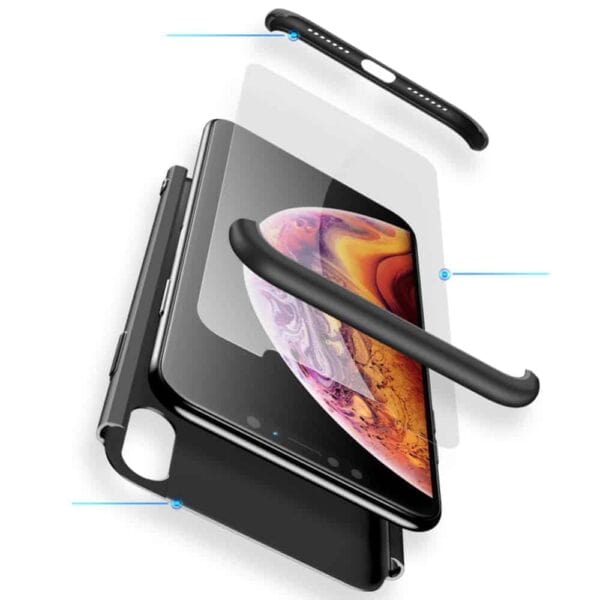 iphone xs 360 beskyttelsescover sort cover