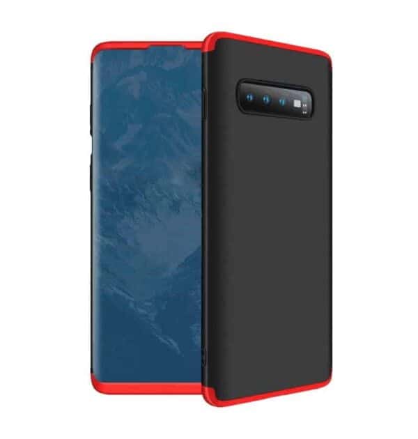 Samsung Galaxy S10 Plus 360 Beskyttelsescover Sort/rød