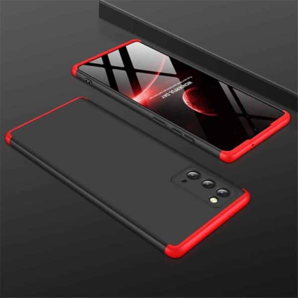 Samsung Note 20 360 Beskyttelses Cover Sort/rød