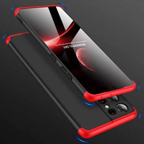 Samsung S21 Ultra 360 Beskyttelsescover Sort/rød