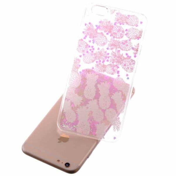 Iphone 6/6s - Funklende Pulver Og Hjerter Hard Cover - Ananas