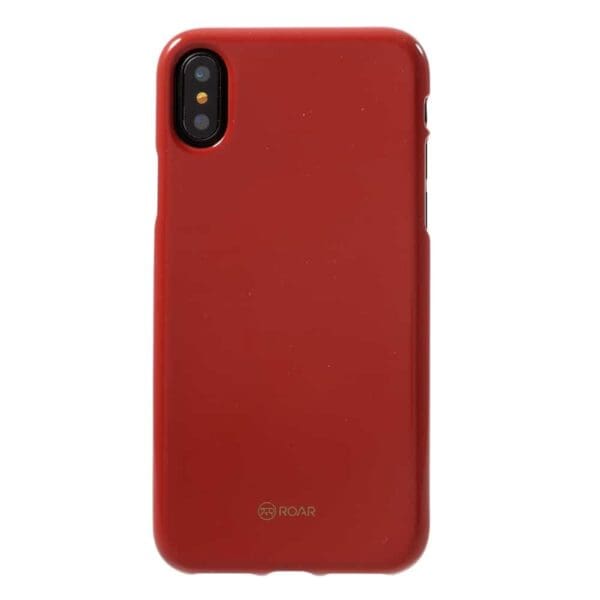 Iphone X - Blødt Gummi Cover Beskyttende Bagside - Rød