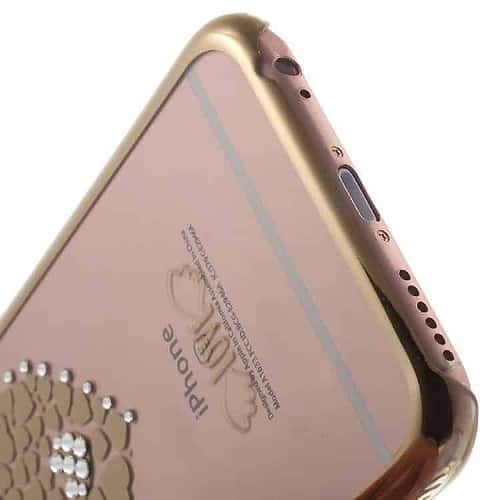 Iphone 6/6s Plus - Kavaro Swarovski Diamant Sommerfugl Hard Etui - Guldfarve