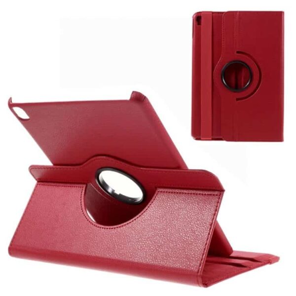 Ipad Pro 9.7 (a1673, A1674, A1675) - 360 Graders Roterbar Stand Litchi Pu Læder Cover - Rød