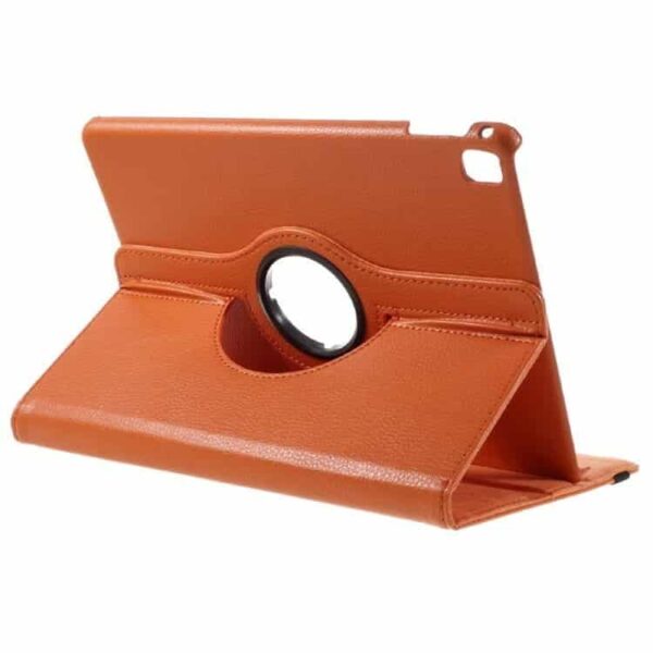 Ipad Pro 9.7 (a1673, A1674, A1675) - Litchi Tekstur Pu Læder Flip Etui Med Roterbar Stand - Orange