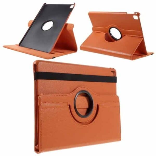 Ipad Pro 9.7 (a1673, A1674, A1675) - Litchi Tekstur Pu Læder Flip Etui Med Roterbar Stand - Orange