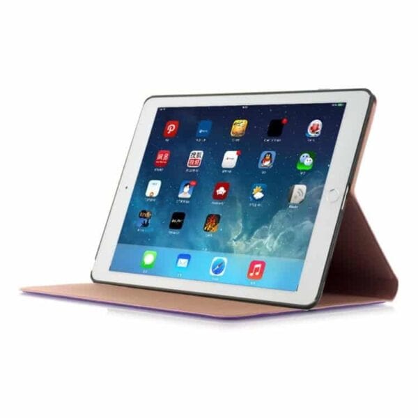 Ipad Pro 9.7 (a1673, A1674, A1675) - Sandagtig Tekstur Stand Pu Læder Smart Etui - Lilla