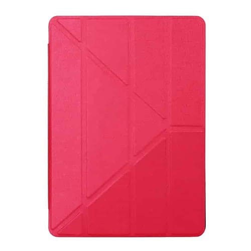 Ipad Pro 9.7 (a1673, A1674, A1675) - Origami Stand Smart Pu Læder Etui Med Silke Tekstur - Rød