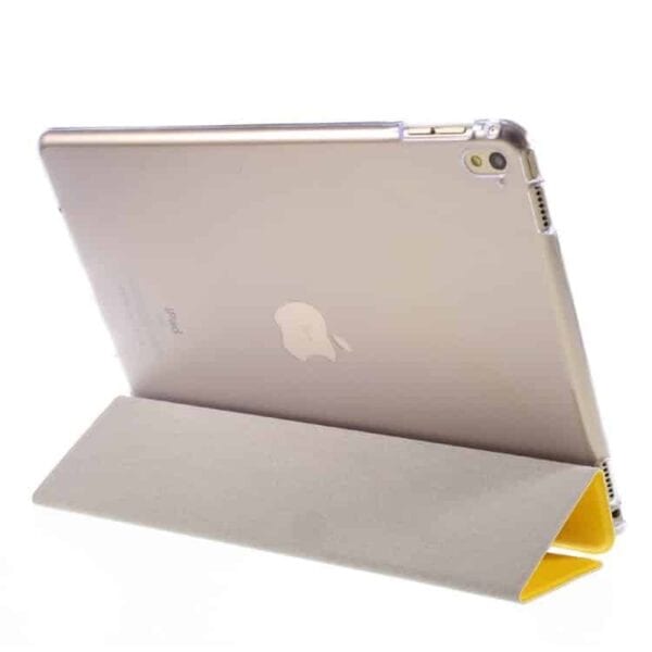 Ipad Pro 9.7 (a1673, A1674, A1675) - Silke Tekstur Tri-fold Stand Smart Pu Læder Etui - Gul