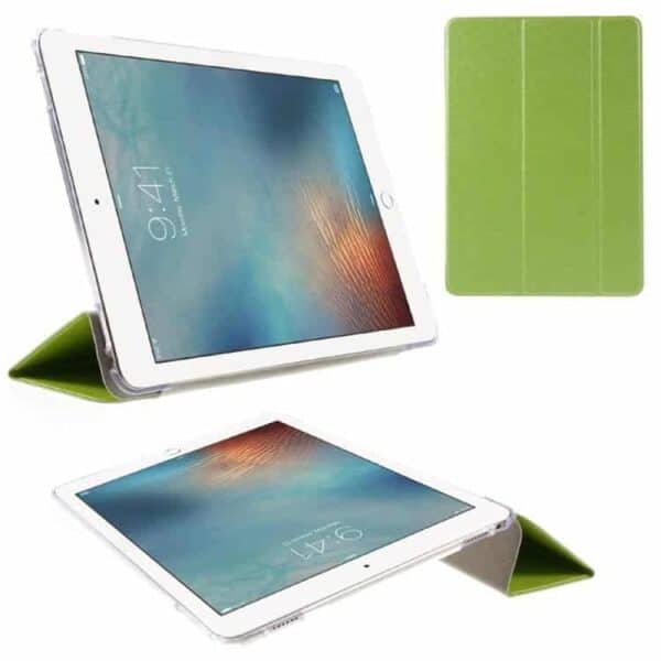 Ipad Pro 9.7 (a1673, A1674, A1675) - Silke Tekstur Tri-fold Stand Smart Pu Læder Etui - Grøn