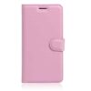 Iphone 7 - Litchi Pu Læder Cover Med Kort Slots - Pink