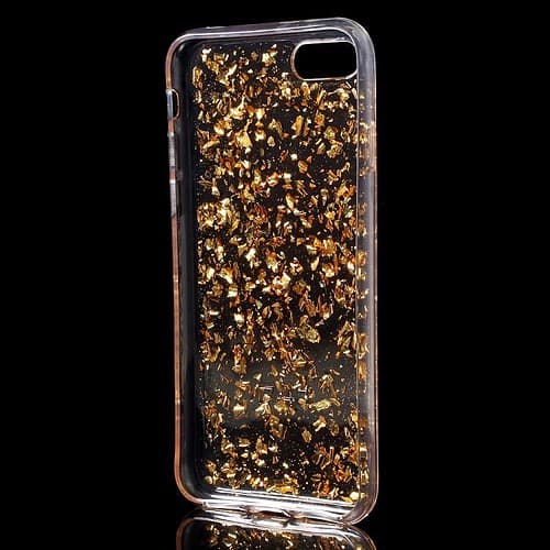 Iphone 7 - Tpu Beskyttende Glitter Etui - Guld