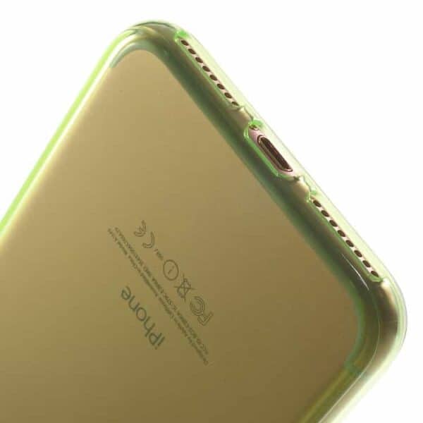 Iphone 7 Plus - Klart Blankt Gummi Tpu Cover - Grøn