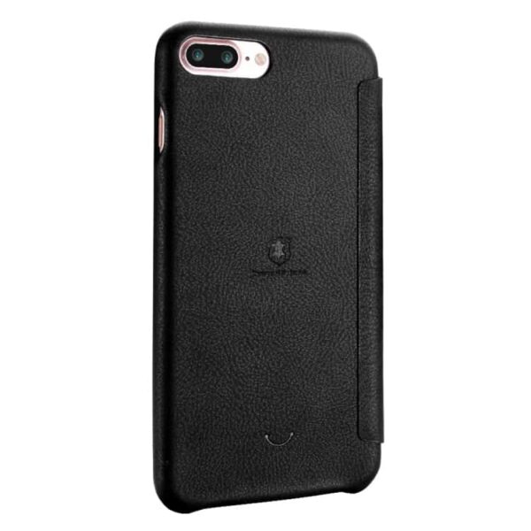 Iphone 7 Plus - Lenuo Ledream Tyndt Pu Læder Flip Cover - Sort