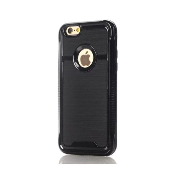 Iphone 7 - Børstet Pc + Tpu Beskyttende Hybrid Cover - Sort