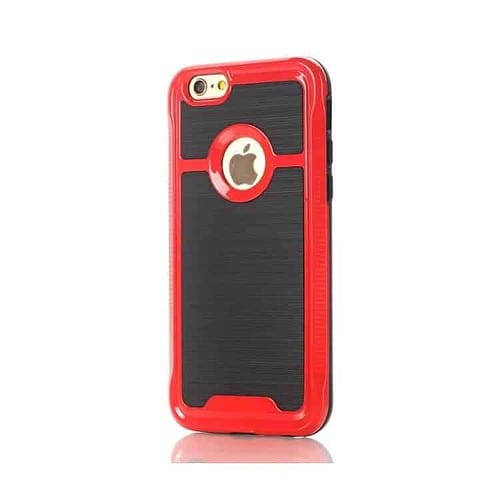 Iphone 7 - Børstet Pc + Tpu Beskyttende Hybrid Cover - Rød