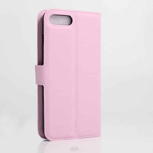 Iphone 7 Plus - Litchi Pu Læder Cover Med Pung - Pink