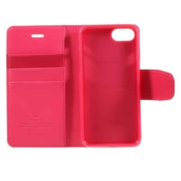 Iphone 7 - Mercury Goospery Sonata Diary Pu Læder Cover Med Kortslots - Rosa