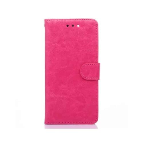 Iphone 7 Plus - Crazy Horse Pu Læder Cover Med Pung Og Kortslots - Rød