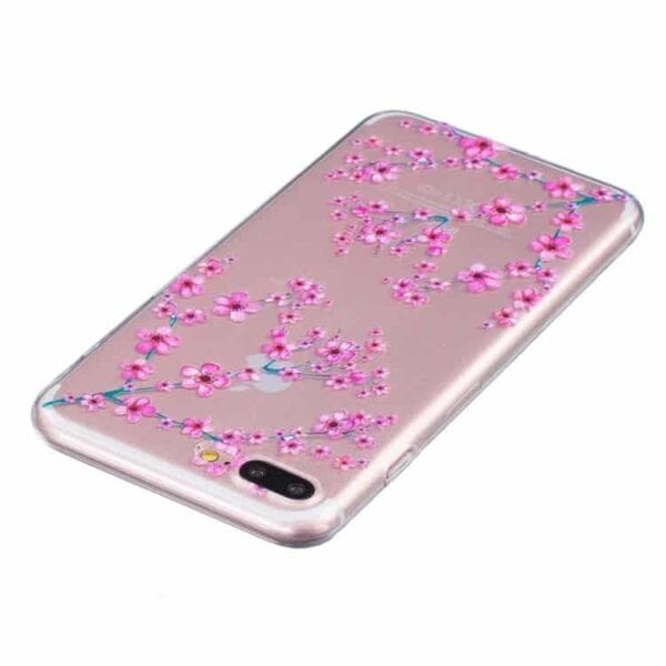 Iphone 7 Plus - Tyndt Tpu Etui - Pink Blomster