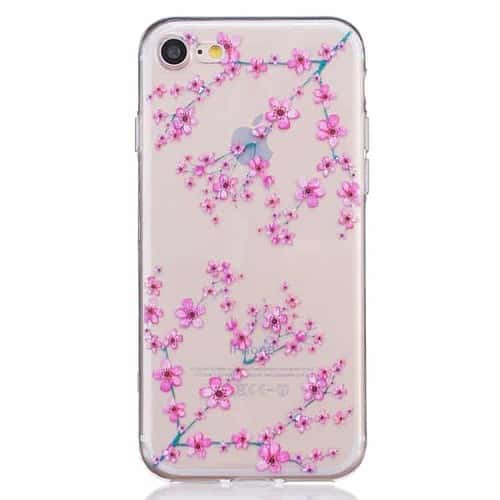 Iphone 7 - Tyndt Tpu Etui - Pink Blomster