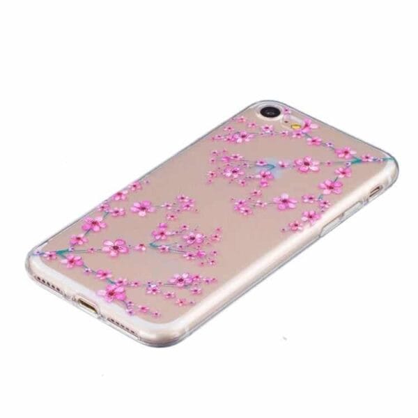 Iphone 7 - Tyndt Tpu Etui - Pink Blomster